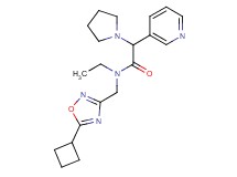N-[(5-cyclobutyl-1,2,4-oxadiazol-3-yl)methyl]-N-ethyl-2-(3-pyridinyl)-2-(1-pyrrolidinyl)acetamide