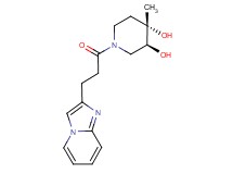 (3S*,4S*)-1-(3-imidazo[1,2-a]pyridin-2-ylpropanoyl)-4-methylpiperidine-3,4-diol