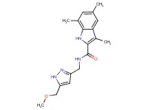 N-{[5-(methoxymethyl)-1H-pyrazol-3-yl]methyl}-3,5,7-trimethyl-1H-indole-2-carboxamide