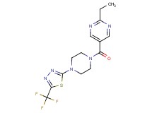 2-ethyl-5-({4-[5-(trifluoromethyl)-1,3,4-thiadiazol-2-yl]-1-piperazinyl}carbonyl)pyrimidine
