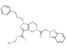 ethyl 5-(2H-1,2,3-benzotriazol-2-ylacetyl)-1-(3-phenylpropyl)-4,5,6,7-tetrahydro-1H-pyrazolo[4,3-c]pyridine-3-carboxylate