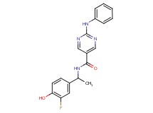 2-anilino-N-[1-(3-fluoro-4-hydroxyphenyl)ethyl]-5-pyrimidinecarboxamide