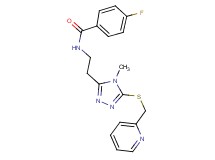 4-fluoro-N-(2-{4-methyl-5-[(2-pyridinylmethyl)thio]-4H-1,2,4-triazol-3-yl}ethyl)benzamide