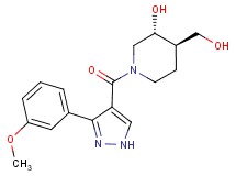 (3R*,4R*)-4-(hydroxymethyl)-1-{[3-(3-methoxyphenyl)-1H-pyrazol-4-yl]carbonyl}-3-piperidinol