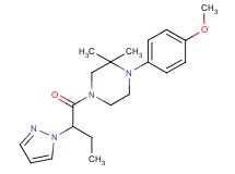 1-(4-methoxyphenyl)-2,2-dimethyl-4-[2-(1H-pyrazol-1-yl)butanoyl]piperazine