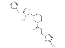 3-[5-(1H-imidazol-1-ylmethyl)-4-methyl-4H-1,2,4-triazol-3-yl]-1-[3-(3-methyl-1H-pyrazol-1-yl)propanoyl]piperidine