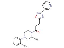 2-methyl-4-(2-methylphenyl)-1-{3-[3-(3-pyridinyl)-1,2,4-oxadiazol-5-yl]propanoyl}piperazine trifluoroacetate