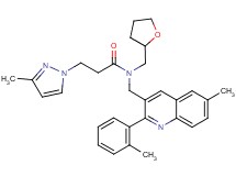 N-{[6-methyl-2-(2-methylphenyl)-3-quinolinyl]methyl}-3-(3-methyl-1H-pyrazol-1-yl)-N-(tetrahydro-2-furanylmethyl)propanamide