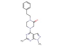 4-(1,6-dimethyl-1H-pyrazolo[3,4-d]pyrimidin-4-yl)-1-(2-phenylethyl)-2-piperazinone
