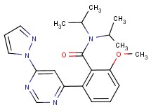N,N-diisopropyl-2-methoxy-6-[6-(1H-pyrazol-1-yl)pyrimidin-4-yl]benzamide