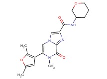 6-(2,5-dimethyl-3-furyl)-7-methyl-8-oxo-N-(tetrahydro-2H-pyran-3-yl)-7,8-dihydroimidazo[1,2-a]pyrazine-2-carboxamide