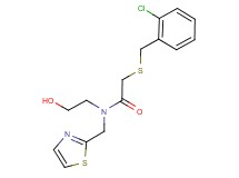 2-[(2-chlorobenzyl)thio]-N-(2-hydroxyethyl)-N-(1,3-thiazol-2-ylmethyl)acetamide