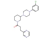 2-(3-{3-[4-(3-chlorophenyl)-1-piperazinyl]-1-piperidinyl}-3-oxopropyl)pyrazine