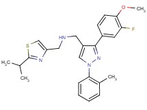 1-[3-(3-fluoro-4-methoxyphenyl)-1-(2-methylphenyl)-1H-pyrazol-4-yl]-N-[(2-isopropyl-1,3-thiazol-4-yl)methyl]methanamine