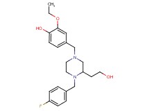 2-ethoxy-4-{[4-(4-fluorobenzyl)-3-(2-hydroxyethyl)-1-piperazinyl]methyl}phenol