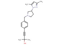 4-(4-{[3-(3,5-dimethyl-1H-pyrazol-1-yl)pyrrolidin-1-yl]methyl}phenyl)-2-methylbut-3-yn-2-ol