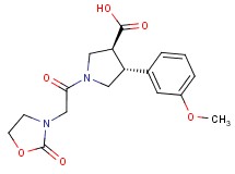(3S*,4R*)-4-(3-methoxyphenyl)-1-[(2-oxo-1,3-oxazolidin-3-yl)acetyl]pyrrolidine-3-carboxylic acid