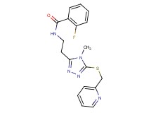 2-fluoro-N-(2-{4-methyl-5-[(2-pyridinylmethyl)thio]-4H-1,2,4-triazol-3-yl}ethyl)benzamide