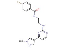 4-fluoro-N-(2-{[4-(1-methyl-1H-pyrazol-4-yl)pyrimidin-2-yl]amino}ethyl)benzamide