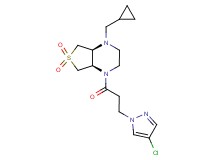 (4aS*,7aR*)-1-[3-(4-chloro-1H-pyrazol-1-yl)propanoyl]-4-(cyclopropylmethyl)octahydrothieno[3,4-b]pyrazine 6,6-dioxide