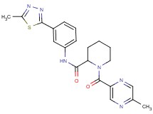 1-[(5-methyl-2-pyrazinyl)carbonyl]-N-[3-(5-methyl-1,3,4-thiadiazol-2-yl)phenyl]-2-piperidinecarboxamide