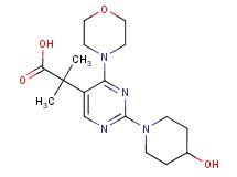 2-[2-(4-hydroxypiperidin-1-yl)-4-morpholin-4-ylpyrimidin-5-yl]-2-methylpropanoic acid
