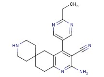 2'-amino-4'-(2-ethylpyrimidin-5-yl)-7',8'-dihydro-5'H-spiro[piperidine-4,6'-quinoline]-3'-carbonitrile