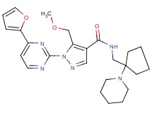 1-[4-(2-furyl)-2-pyrimidinyl]-5-(methoxymethyl)-N-{[1-(1-piperidinyl)cyclopentyl]methyl}-1H-pyrazole-4-carboxamide