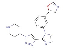 4-(4-{1-[3-(1,3-oxazol-5-yl)phenyl]-1H-imidazol-2-yl}-1H-1,2,3-triazol-1-yl)piperidine hydrochloride