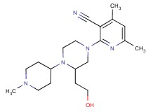 2-[3-(2-hydroxyethyl)-4-(1-methyl-4-piperidinyl)-1-piperazinyl]-4,6-dimethylnicotinonitrile