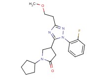 1-cyclopentyl-4-[1-(2-fluorophenyl)-3-(2-methoxyethyl)-1H-1,2,4-triazol-5-yl]pyrrolidin-2-one