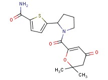 5-{1-[(2,2-dimethyl-4-oxo-3,4-dihydro-2H-pyran-6-yl)carbonyl]-2-pyrrolidinyl}-2-thiophenecarboxamide