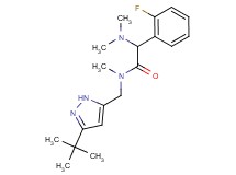 N-[(3-tert-butyl-1H-pyrazol-5-yl)methyl]-2-(dimethylamino)-2-(2-fluorophenyl)-N-methylacetamide