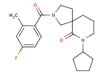 7-cyclopentyl-2-(4-fluoro-2-methylbenzoyl)-2,7-diazaspiro[4.5]decan-6-one