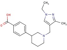 4-{1-[(1-ethyl-3-methyl-1H-pyrazol-4-yl)methyl]piperidin-3-yl}benzoic acid