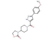 3-(1-{[3-(4-methoxyphenyl)-1H-pyrazol-5-yl]carbonyl}-4-piperidinyl)-1,3-oxazolidin-2-one