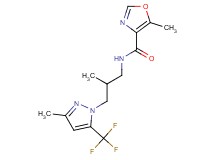 5-methyl-N-{2-methyl-3-[3-methyl-5-(trifluoromethyl)-1H-pyrazol-1-yl]propyl}-1,3-oxazole-4-carboxamide