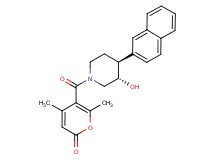5-{[(3S*,4S*)-3-hydroxy-4-(2-naphthyl)piperidin-1-yl]carbonyl}-4,6-dimethyl-2H-pyran-2-one
