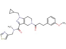 1-(cyclopropylmethyl)-5-[3-(3-methoxyphenyl)propanoyl]-N-methyl-N-(1,3-thiazol-4-ylmethyl)-4,5,6,7-tetrahydro-1H-pyrazolo[4,3-c]pyridine-3-carboxamide