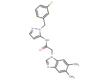 2-(5,6-dimethyl-1H-benzimidazol-1-yl)-N-[1-(3-fluorobenzyl)-1H-pyrazol-5-yl]acetamide