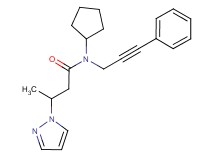 N-cyclopentyl-N-(3-phenylprop-2-yn-1-yl)-3-(1H-pyrazol-1-yl)butanamide