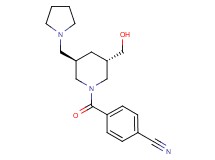 4-{[(3S*,5R*)-3-(hydroxymethyl)-5-(1-pyrrolidinylmethyl)-1-piperidinyl]carbonyl}benzonitrile