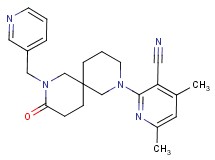 4,6-dimethyl-2-[9-oxo-8-(3-pyridinylmethyl)-2,8-diazaspiro[5.5]undec-2-yl]nicotinonitrile