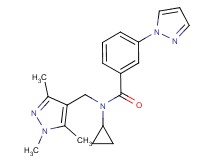 N-cyclopropyl-3-(1H-pyrazol-1-yl)-N-[(1,3,5-trimethyl-1H-pyrazol-4-yl)methyl]benzamide