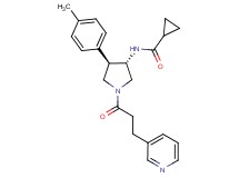 N-{(3S*,4R*)-4-(4-methylphenyl)-1-[3-(3-pyridinyl)propanoyl]-3-pyrrolidinyl}cyclopropanecarboxamide