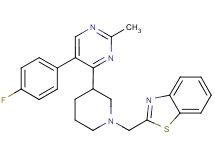 2-({3-[5-(4-fluorophenyl)-2-methyl-4-pyrimidinyl]-1-piperidinyl}methyl)-1,3-benzothiazole