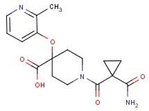 1-{[1-(aminocarbonyl)cyclopropyl]carbonyl}-4-[(2-methylpyridin-3-yl)oxy]piperidine-4-carboxylic acid