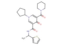 1-cyclopentyl-4-oxo-5-(1-piperidinylcarbonyl)-N-[1-(2-thienyl)ethyl]-1,4-dihydro-3-pyridinecarboxamide