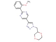 5-[1-(1,4-dioxan-2-ylmethyl)-1H-1,2,3-triazol-4-yl]-2-(2-methoxyphenyl)pyrimidine