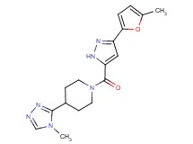 1-{[3-(5-methyl-2-furyl)-1H-pyrazol-5-yl]carbonyl}-4-(4-methyl-4H-1,2,4-triazol-3-yl)piperidine